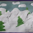 Tear Art - Snowmen, Mountains and Evergreens