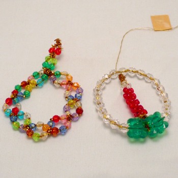 Bead Wreath and Candle Ornaments Bead Wreath and Candle Ornaments