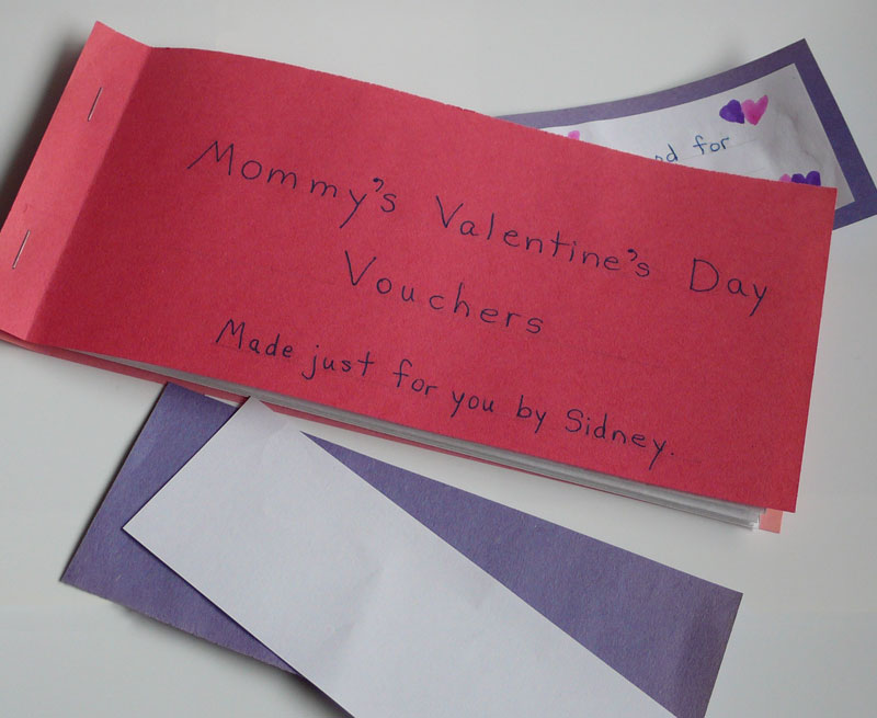 Valentine's Day - Gift Vouchers Cover. Staple some envelopes together to 